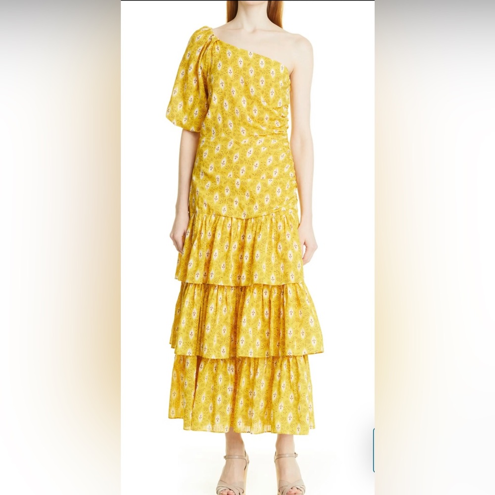 NWT! Veronica Beard Virginia Floral One- Shoulder Maxi Dress - Picture 3 of 10